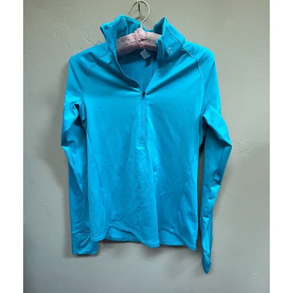 Under Armour Women's ColdGear 1/2 Zip Pullover Top Baselayer Blue Small/Medium - Picture 1 of 8